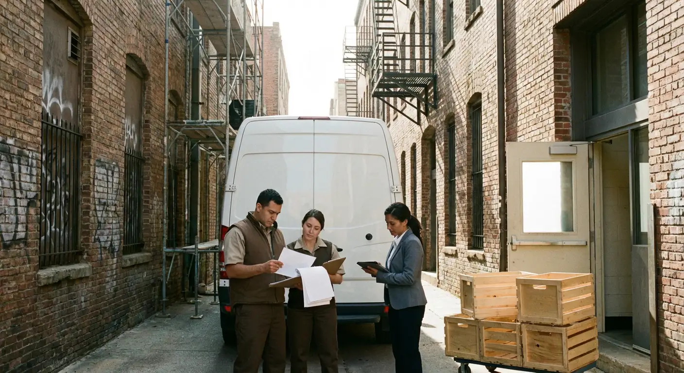 Garland alley delivery access and clearance check