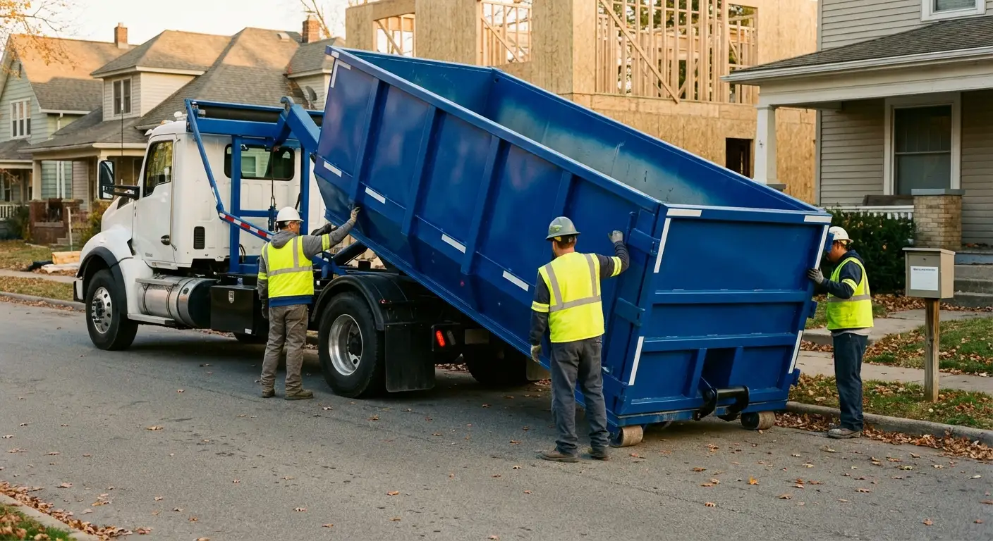 Construction dumpster delivery and waste management in Garland